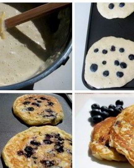 Рецепт оладий из овсянки и черники