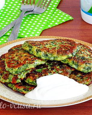 Оладьи с зеленым луком