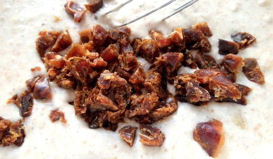 постные оладушки с финиками и бананами