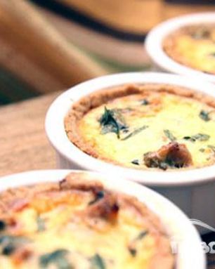 Киш с курицей и шпинатом