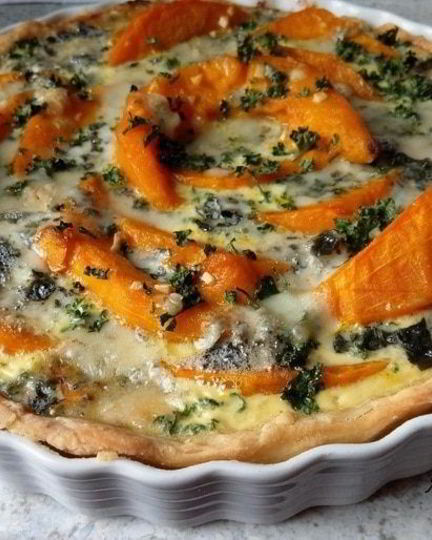 Рецепт киша с тыквой и сыром рокфор