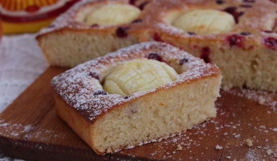 манный пирог с яблоками