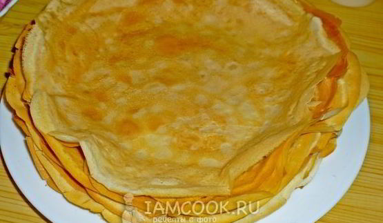 пирог блинный с творожной начинкой