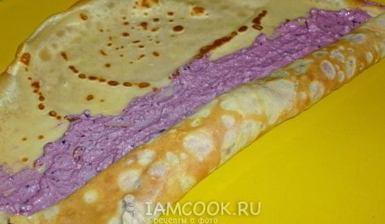 пирог блинный с творожной начинкой