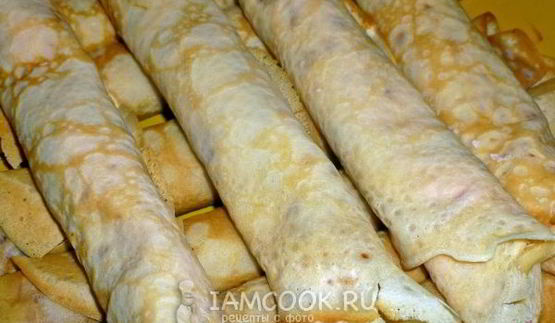 пирог блинный с творожной начинкой