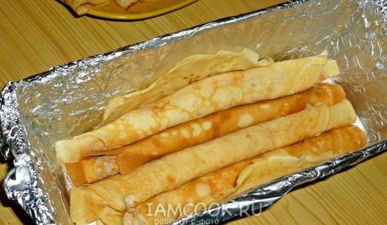 пирог блинный с творожной начинкой