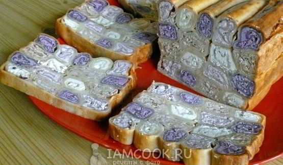 пирог блинный с творожной начинкой