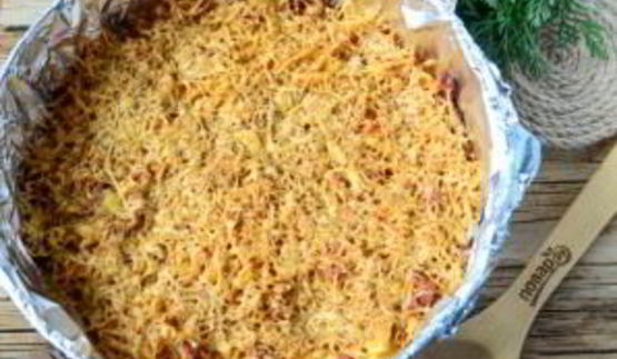 пирог из спагетти болоньезе