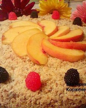 Пирог с фруктами и миндальным штрейзелем