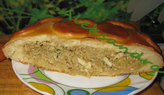 пирог с капустой черепашка