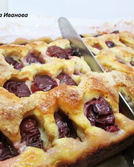 Рецепт пирога с маскарпоне и сливой