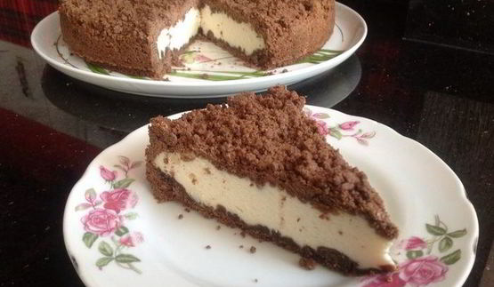 шоколадный пирог с творожной начинкой