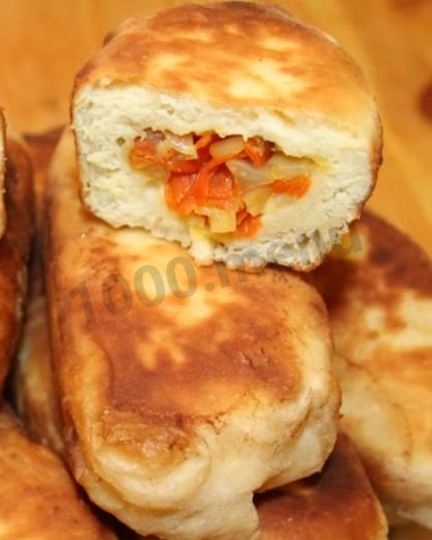 Рецепт пирожков из теста без дрожжей на сковороде