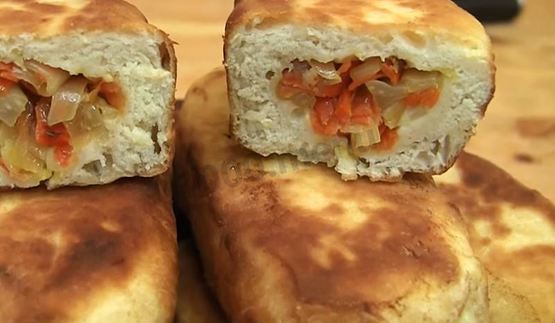 пирожки из теста без дрожжей на сковороде