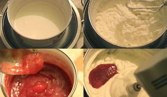 кокосово-клубничное пирожное