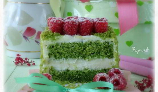 пирожное шпинат-малина