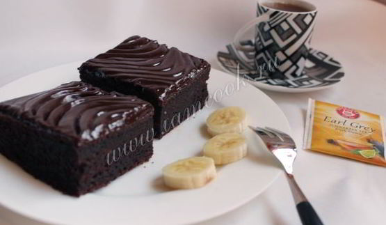 шоколадно-банановые пирожные