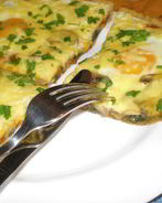 Флорентийская пицца со шпинатом и грибами