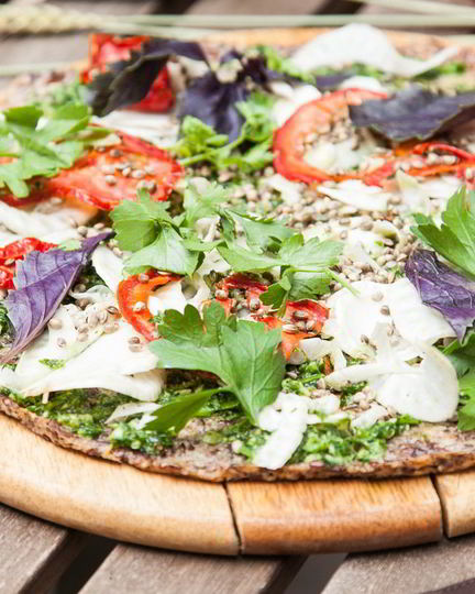 Рецепт пиццы из семян льна и миндаля