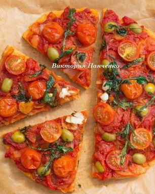 Пицца Маринара на томатном тесте