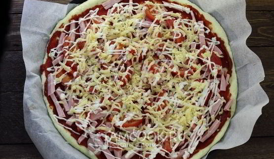 пицца на кефире без дрожжей