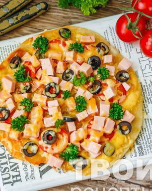 Пицца на кефире на сковороде