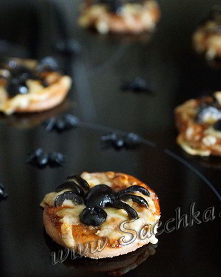 Рецепт пиццы на хэллоуин пауки