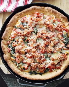 Пицца на майонезе на сковороде за 10 минут