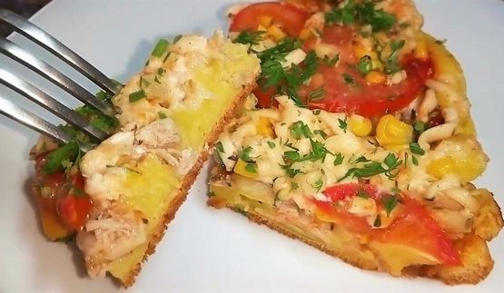 пицца на сковороде за 15 минут