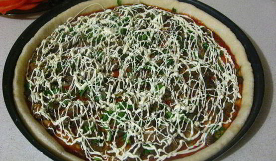 пицца с лесными грибами