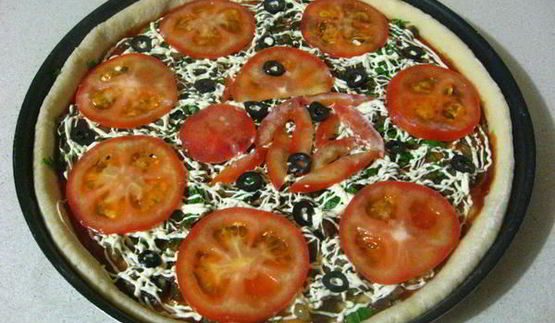 пицца с лесными грибами