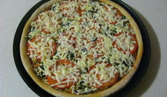 пицца с лесными грибами