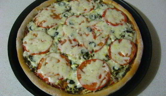 пицца с лесными грибами