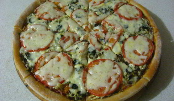 пицца с лесными грибами