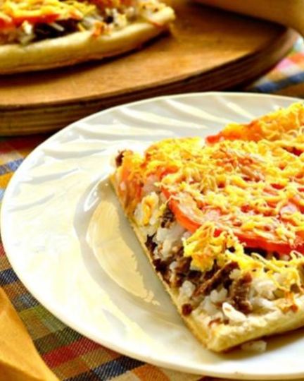 Рецепт пиццы с рисом и говядиной