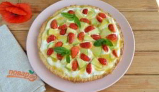 яблочная пицца с карамелью