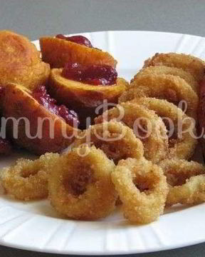 Тыквенные пончики с кольцами кальмаров