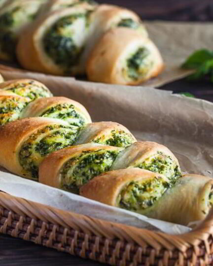 Рецепт рулетиков с кабачками и шпинатом