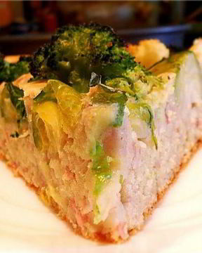 Овощная шарлотка с грудинкой