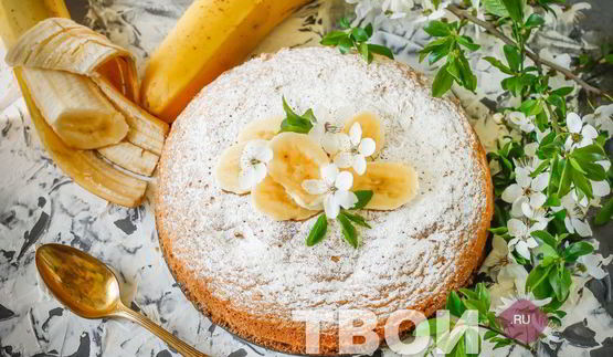 шарлотка с бананами