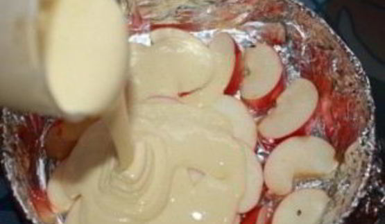 шарлотка с яблоками без масла