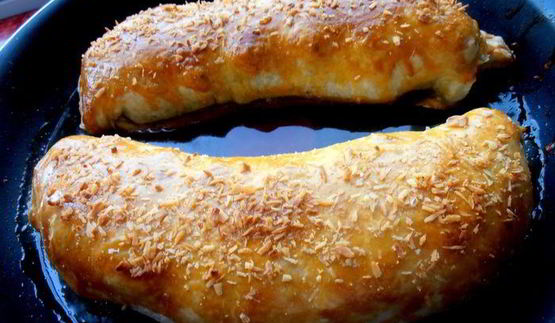 банановый штрудель в мармеладной карамели