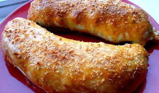 банановый штрудель в мармеладной карамели