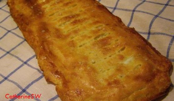 штрудель из творожного теста с лососем