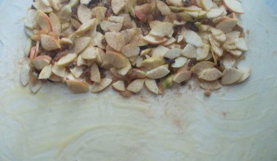 яблочный штрудель с изюмом и карамельной крошкой