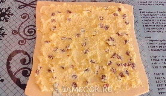 слойки с творогом и изюмом