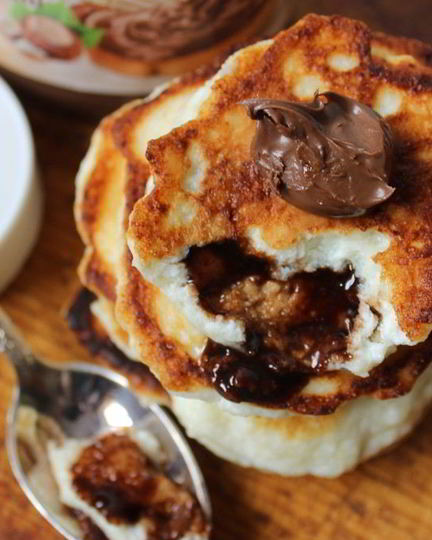 Рецепт сырников с шоколадной пастой