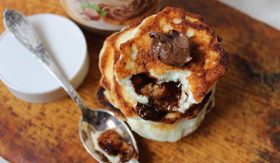 сырники с шоколадной пастой