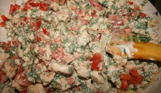 хрустящие корзинки с курицей из домашнего слоеного теста