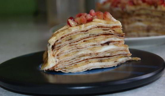 банановый торт из блинов